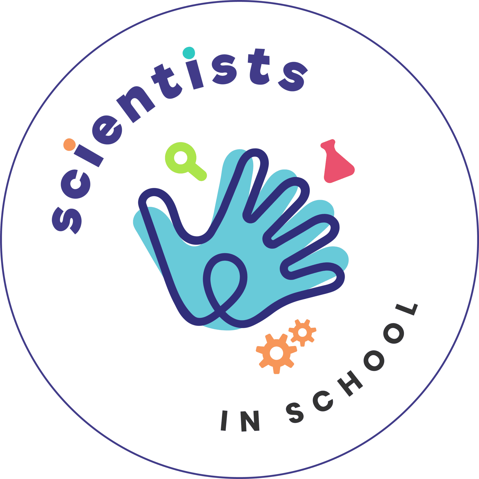 Logotipo de científicos en la escuela