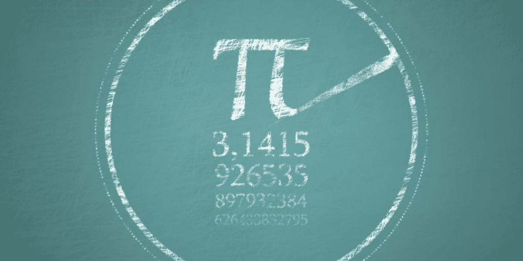 The pi symbol on a teal background, celebrating women in STEM for Pi Day.